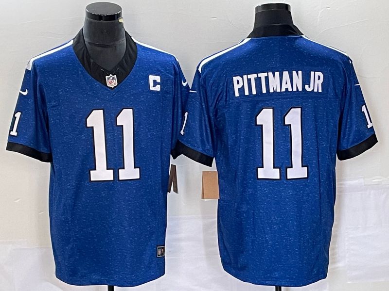 Men Indianapolis Colts 11 Pittman jr Royal 2023 Nike Vapor Limited NFL Jersey